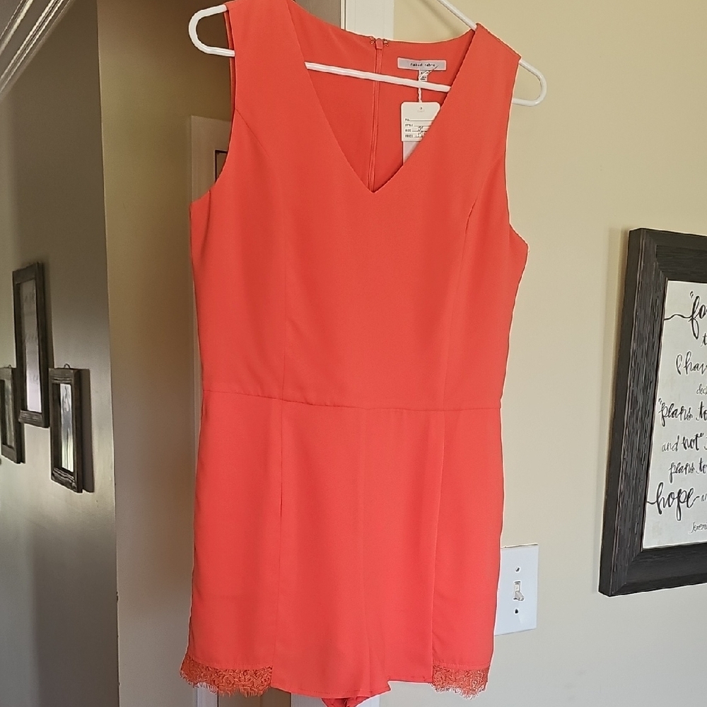 NWT Naked Zebra, Orange/Pink Romper, Size Medium